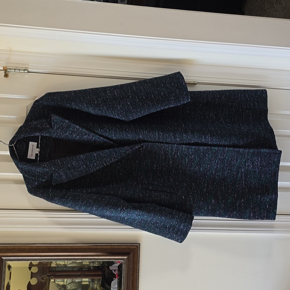 LIZ CLAIBORNE WOMEN'S LONG BLACK MULTI COLORED WINTER COAT SIZE XL